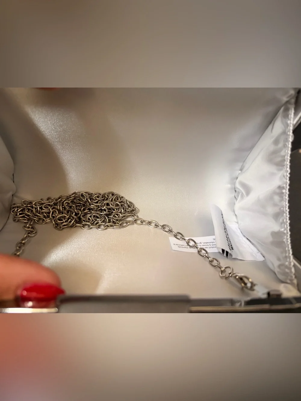 Pearl & Crystal Embellished Clutch - Ivory